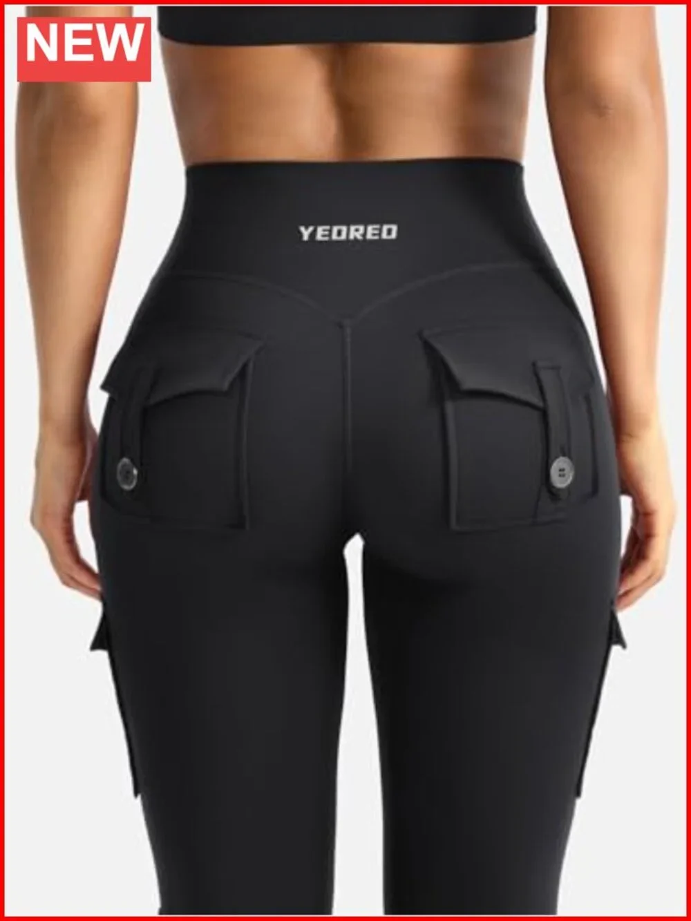 High Waisted Flare Leggings with Pockets Hidden Scrunch No Front Seam